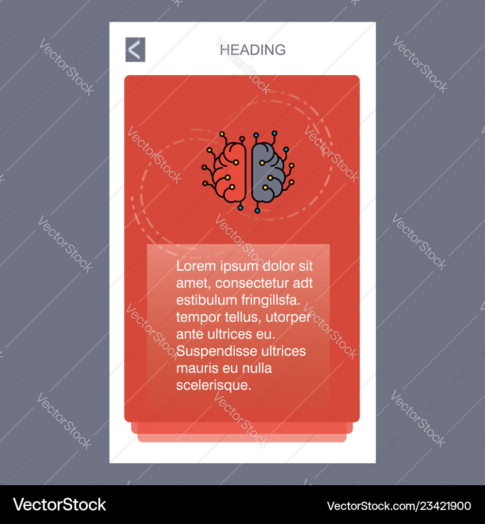 Brain processor mobile vertical banner design vector image