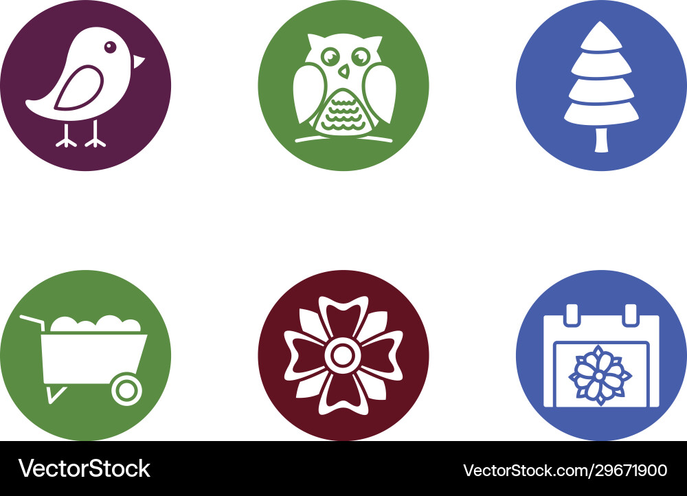 Bundle spring set block icons vector image