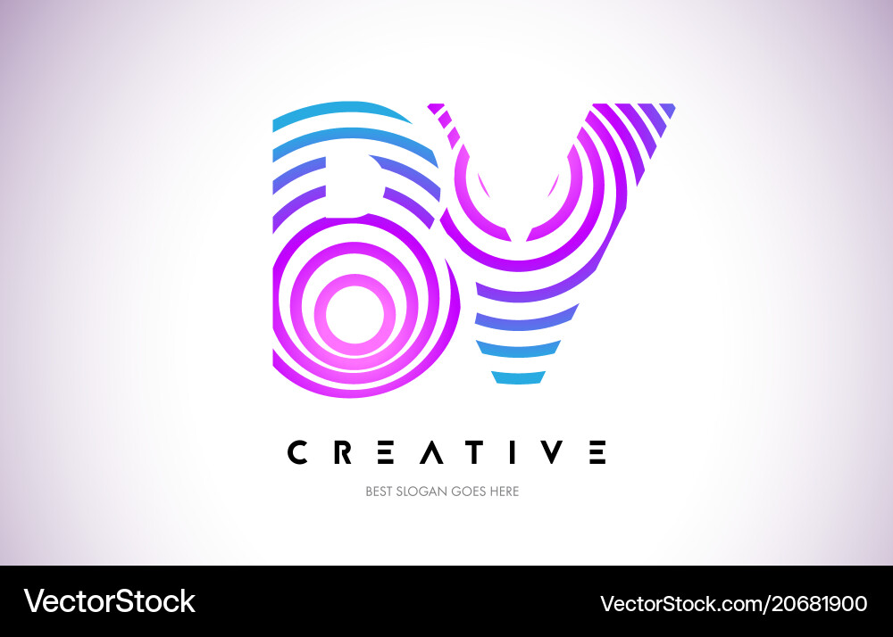 Bv Linien Warp Logo Design Brief Symbol gemacht Bv Linien Warp Logo Design Brief Symbol gemacht vektorbild