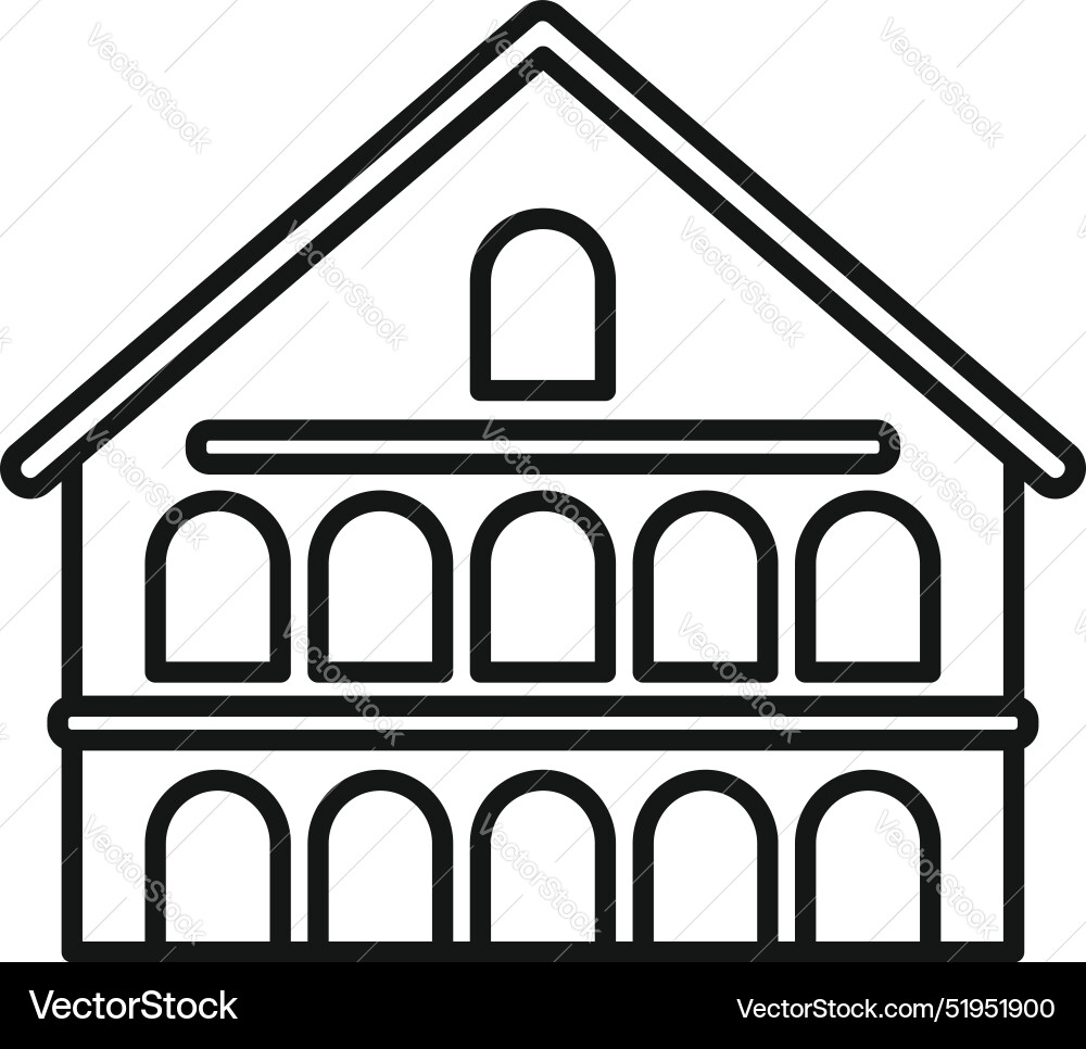 Facade of building with arches and columns showing Facade of building with arches and columns showing vector image