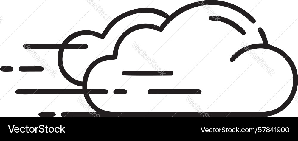 Fast moving cloud speed icon design generative ai vector image