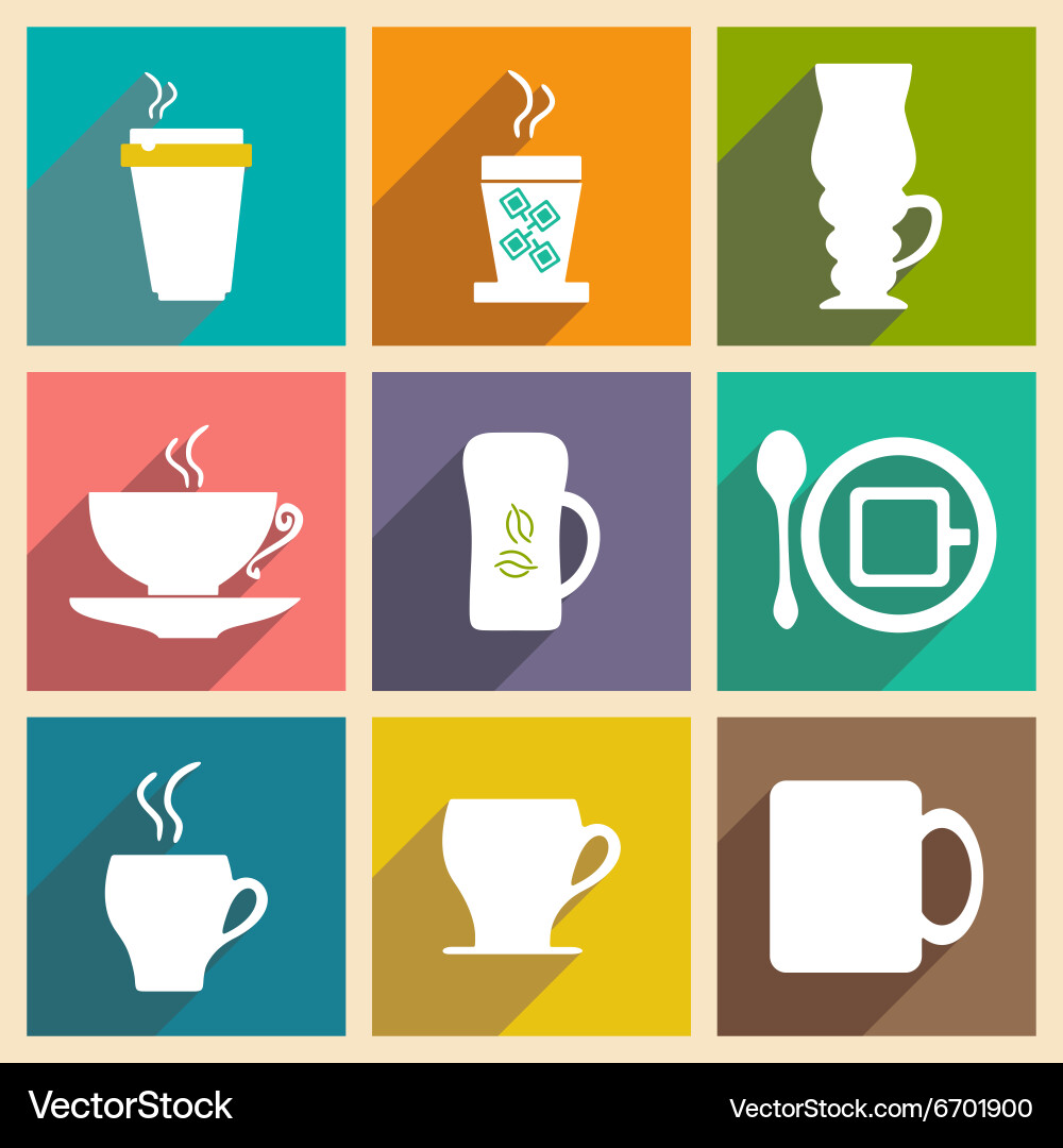 Flat with shadow concept and mobile application vector image