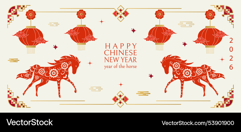 Happy chinese new year background 2026 year of Vector Image