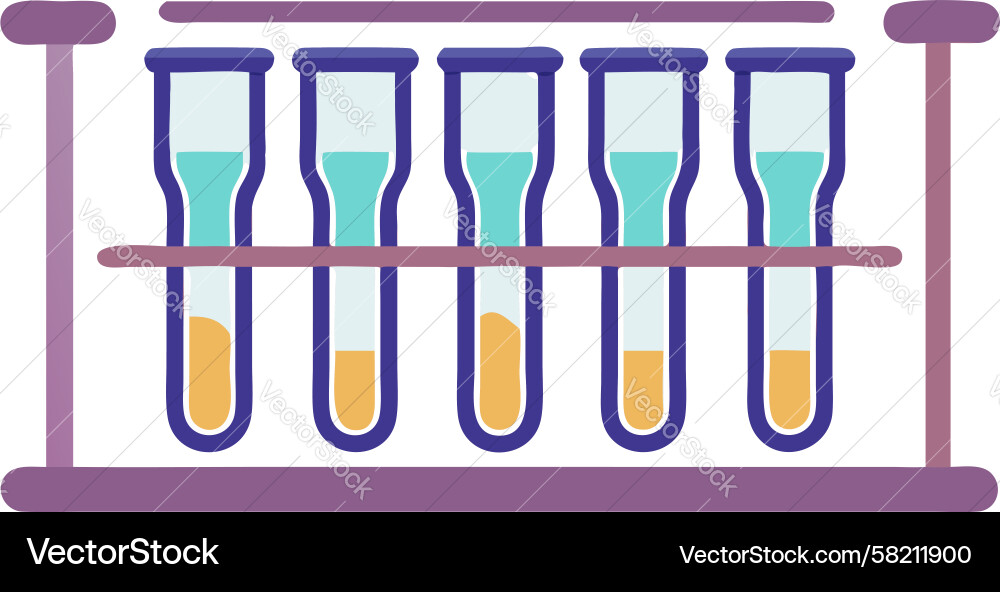 Multi-Flask Reaction Sequencing Vector Image