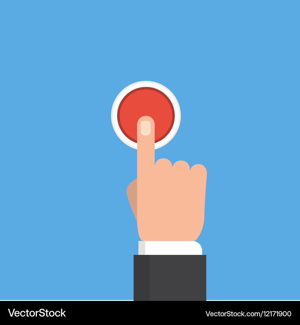 Pressing button vector image
