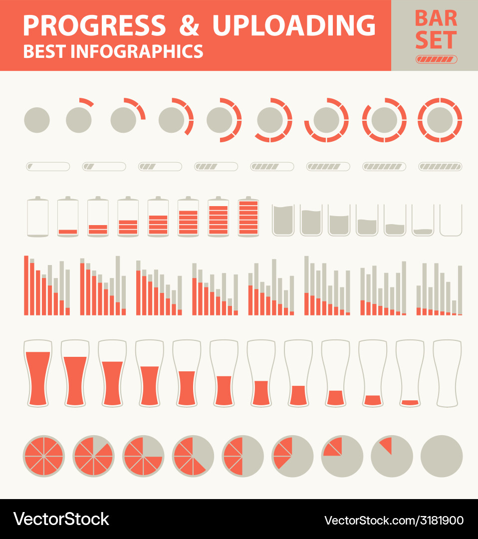 Progress & Loading Bars vector image