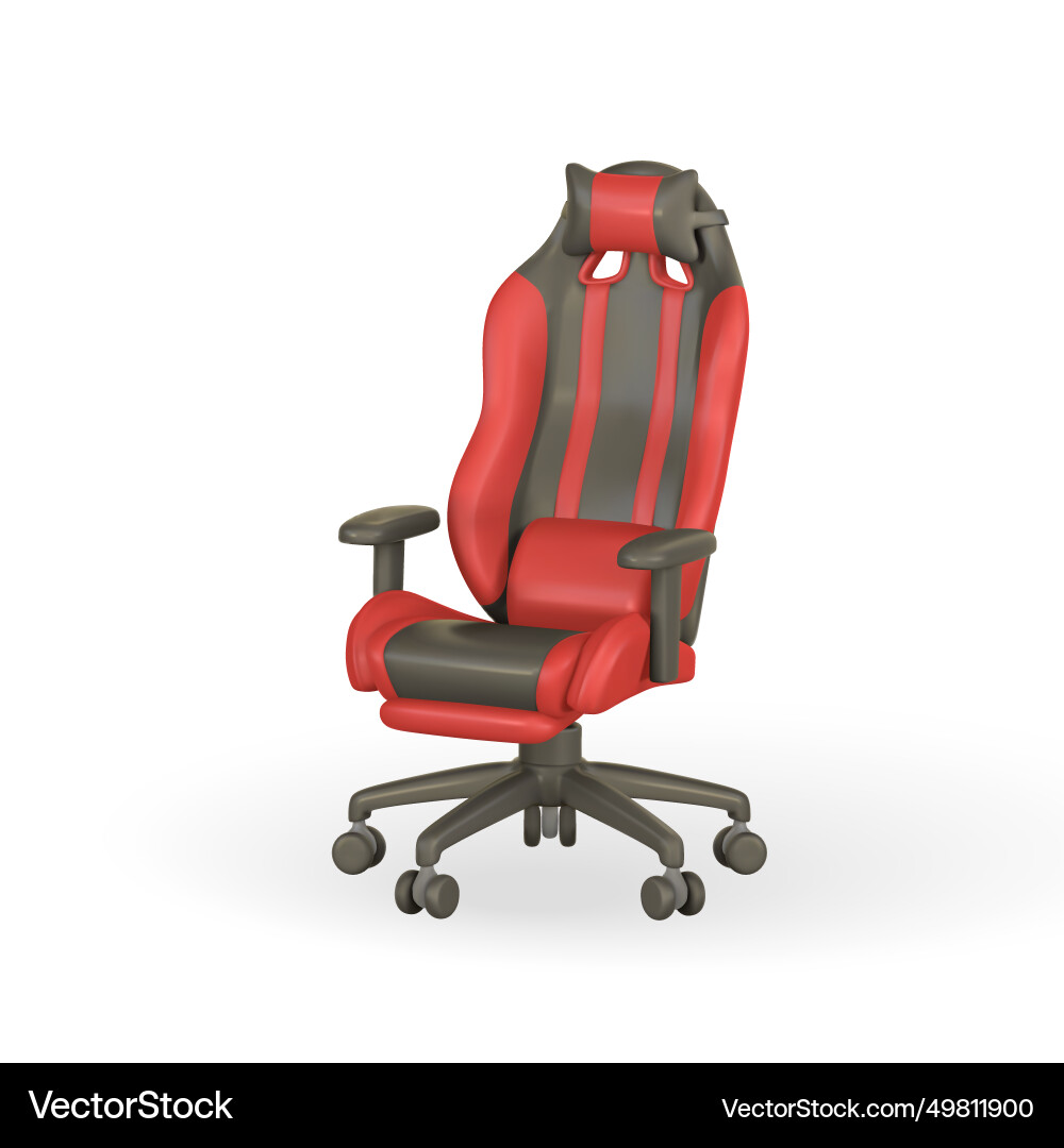 Realistic 3d computer game chair in cartoon style Realistic 3d computer game chair in cartoon style Vector Image