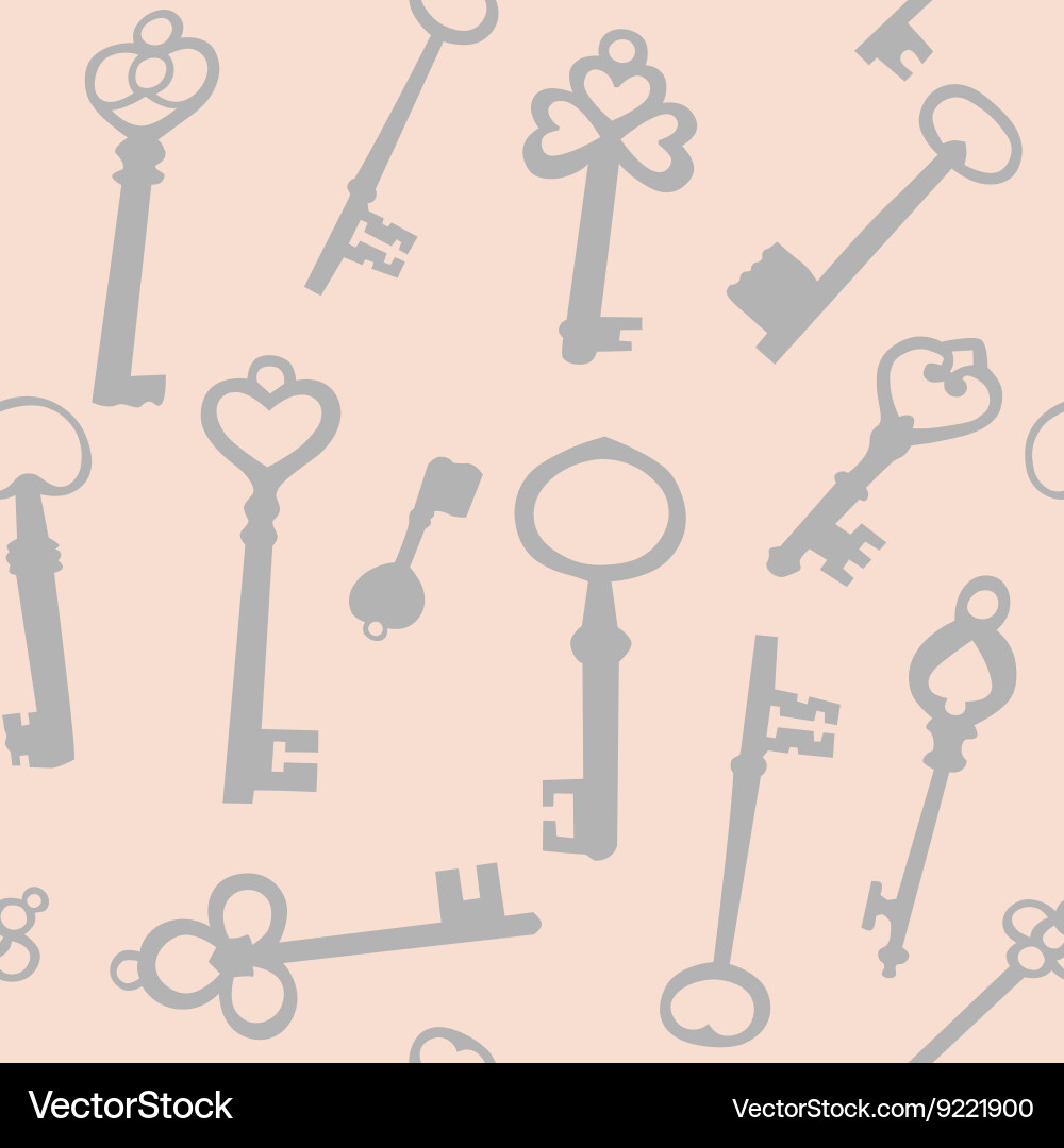 Seamless background with the keys vector image