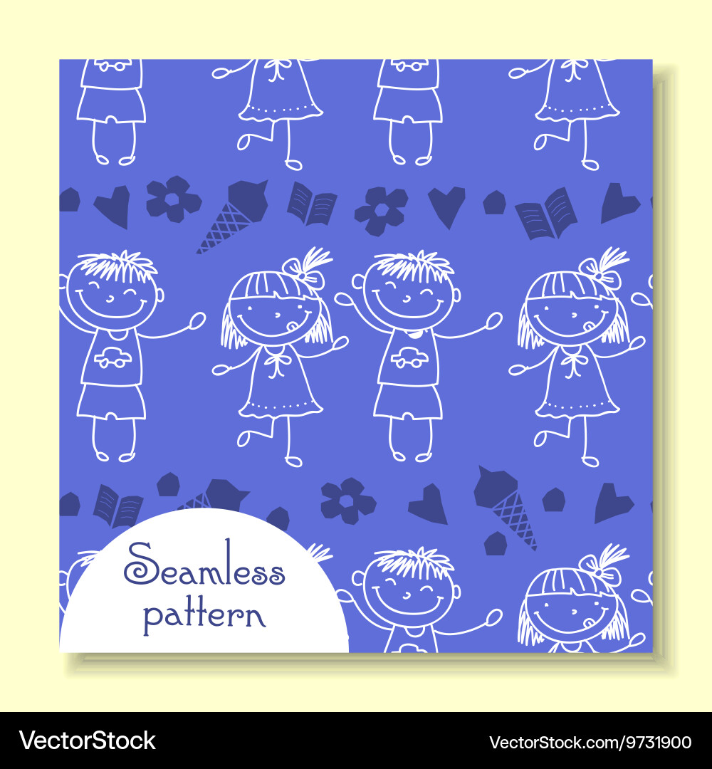 Seamless pattern with of children vector image