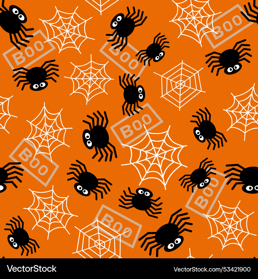 Seamless pattern with spiders and webs Seamless pattern with spiders and webs vector image