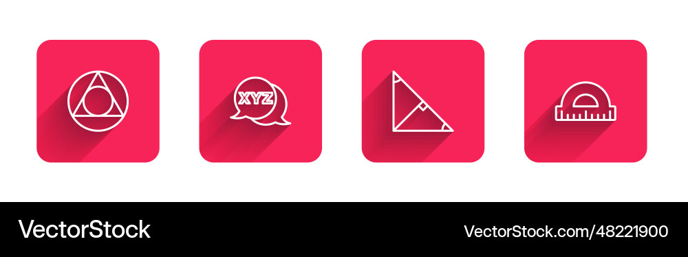 Set line triangle math xyz coordinate system Set line triangle math xyz coordinate system vector image