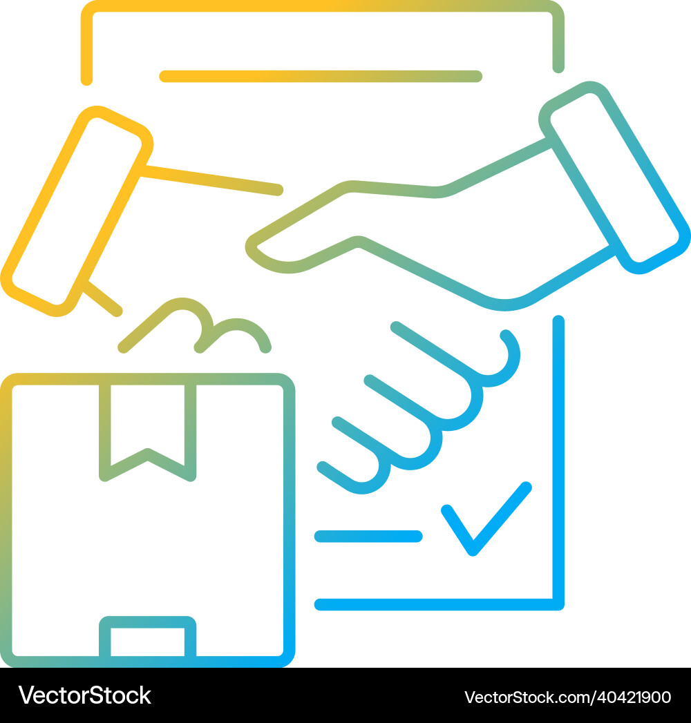 Shipment contract gradient linear icon Shipment contract gradient linear icon vector image
