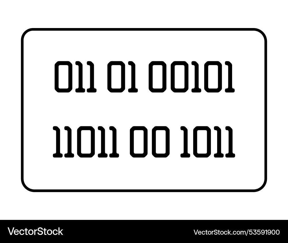 Simplistic binary code representation in black Simplistic binary code representation in black vector image
