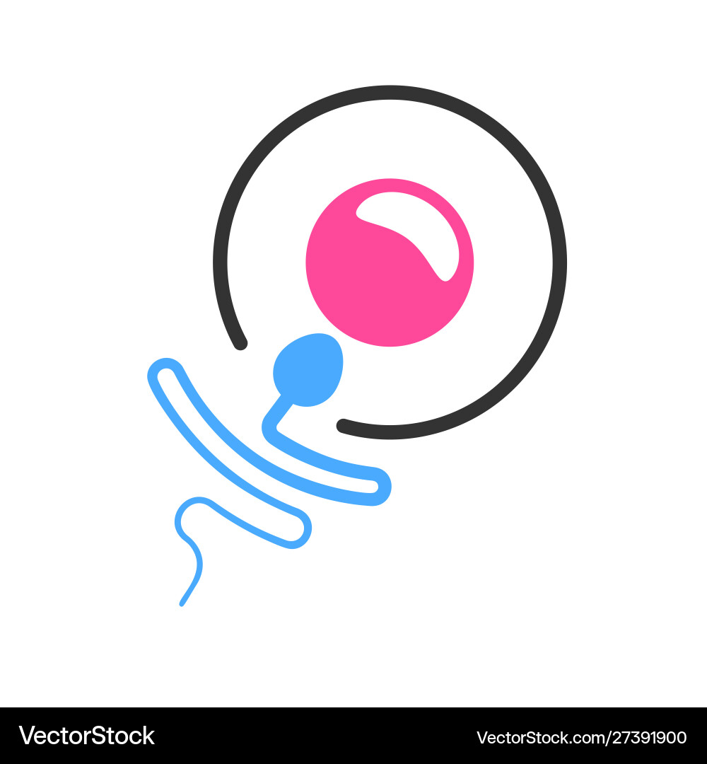 Sperm fertilizes egg isolated icon ivf