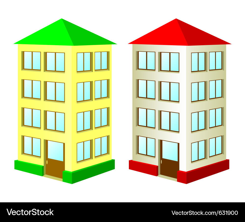 Two Residential Houses Vector Image