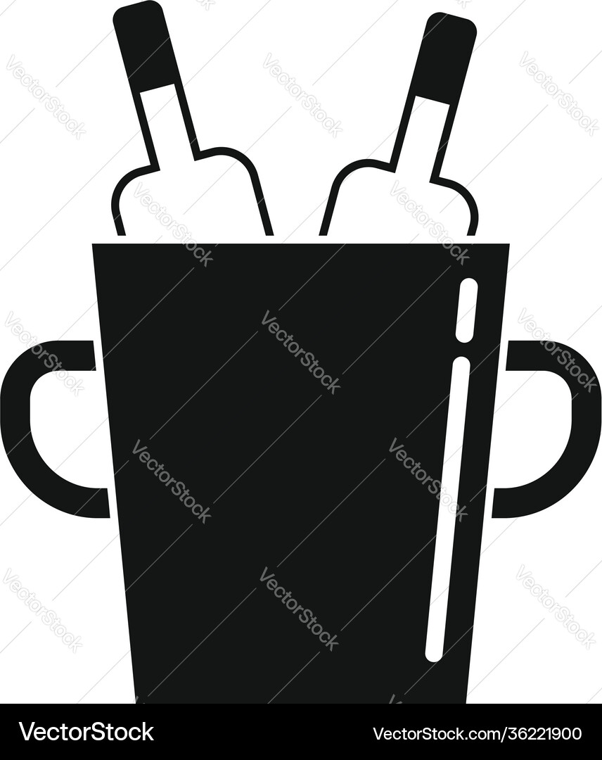 Wine bottles ice box icon simple style Vector Image