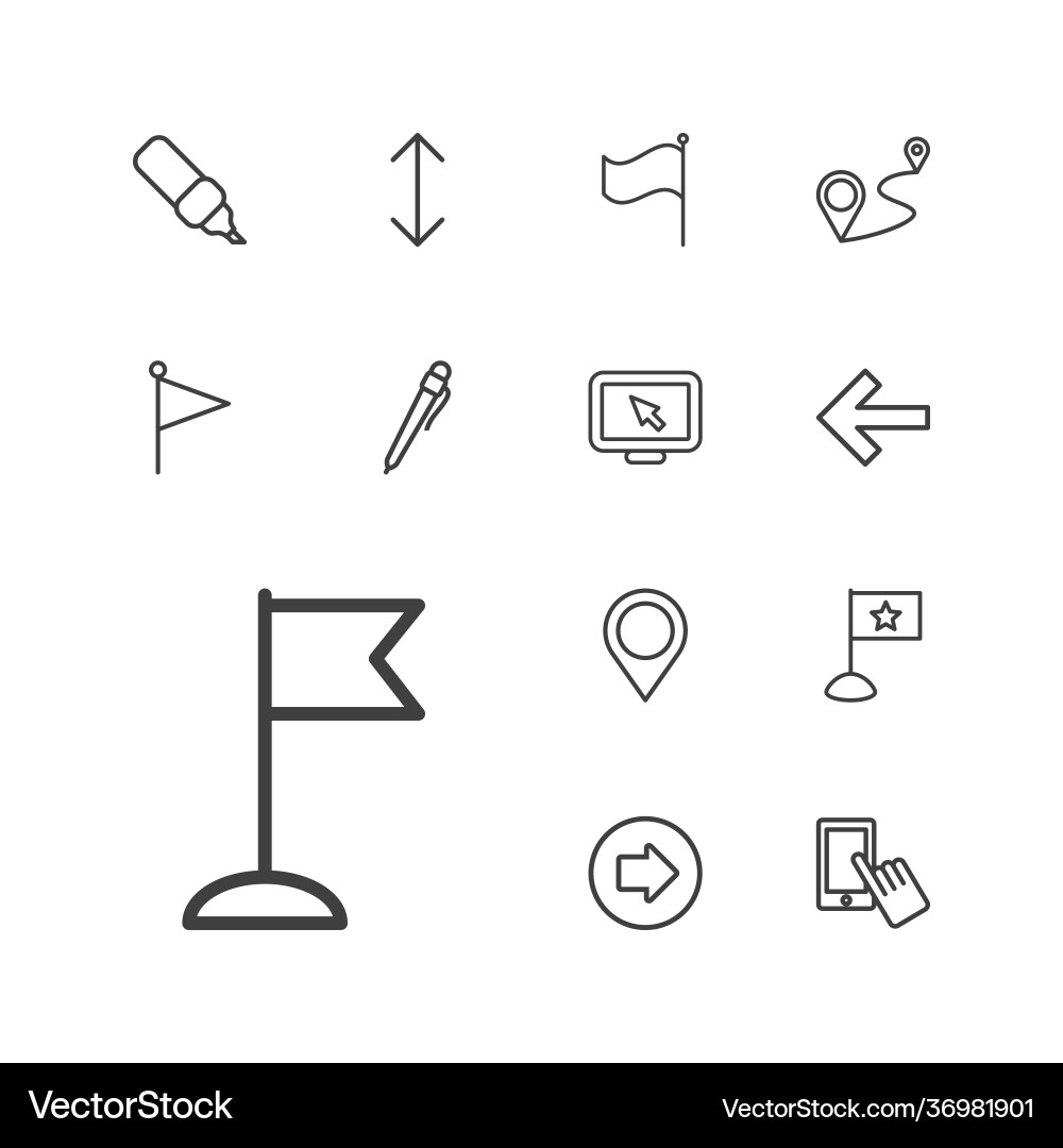 13 pointer icons Vector Image