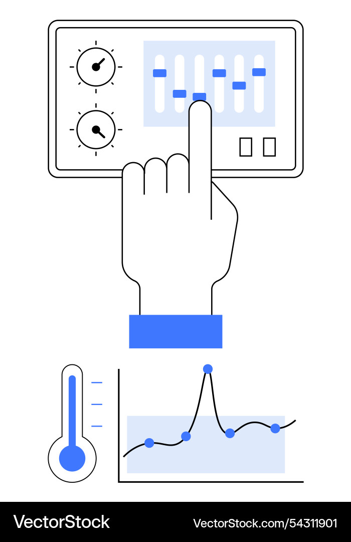 Adjustability and monitoring simplified control Adjustability and monitoring simplified control vector image