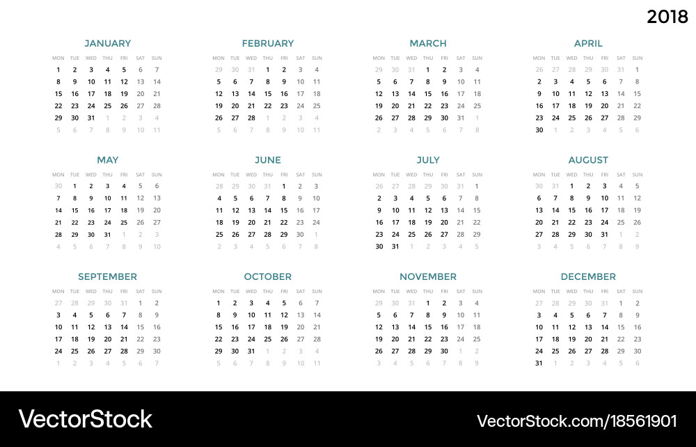 Calendar infographic table chart presentation Vector Image