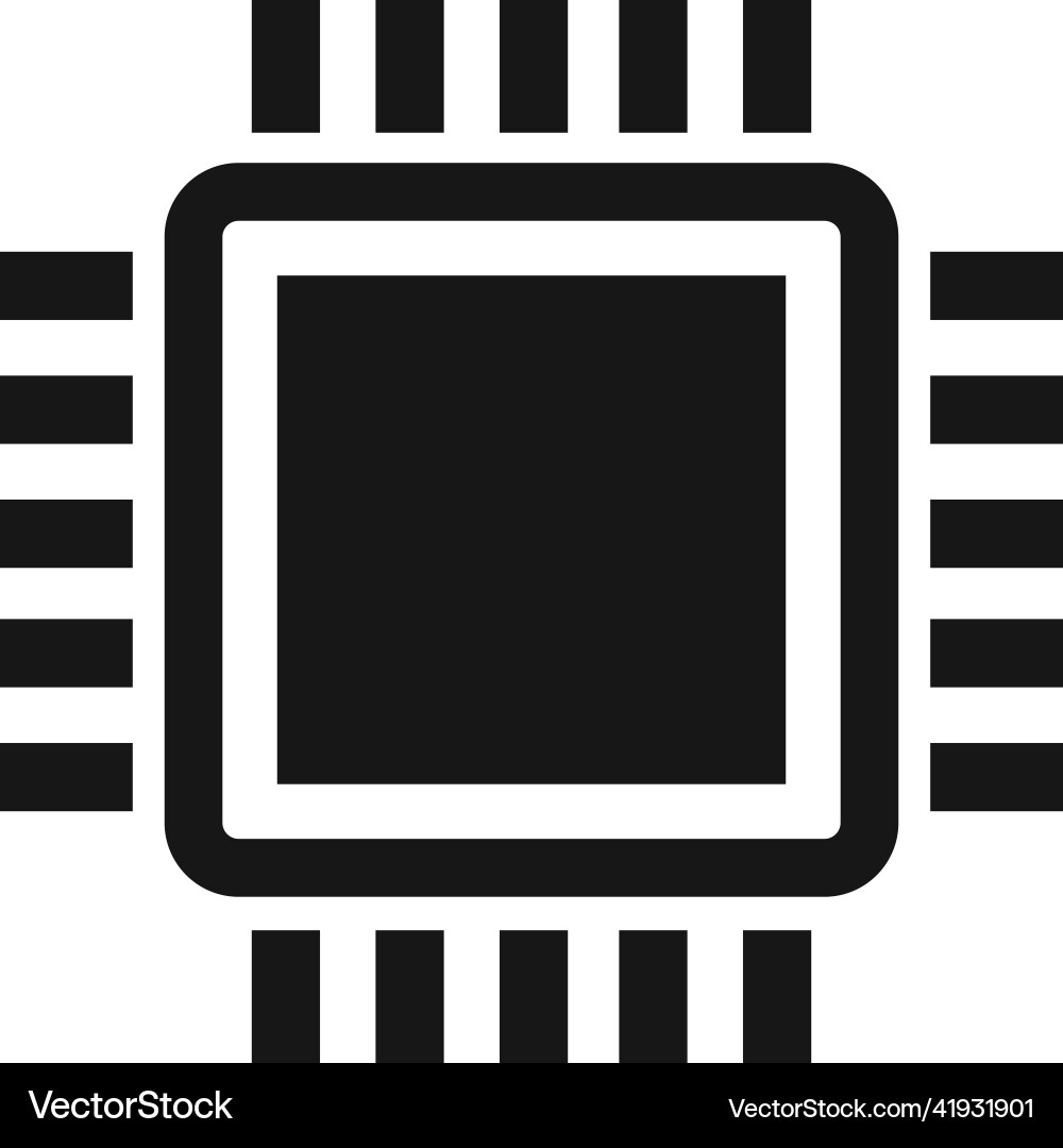 CPU Processor Icon Computer Chip vector image