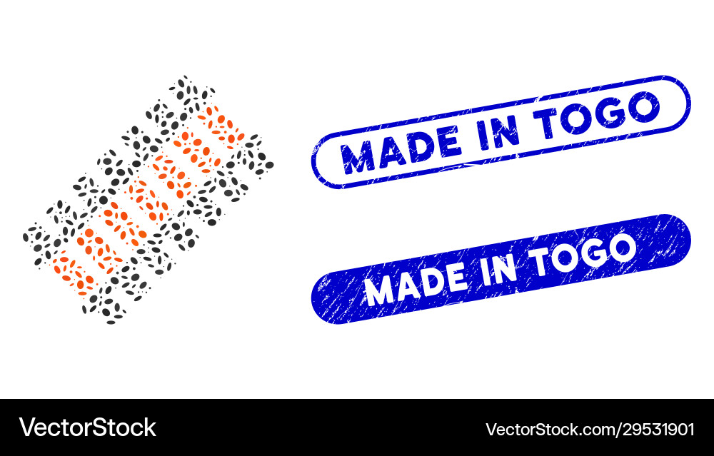 Elliptic mosaic railroad segment with textured Elliptic mosaic railroad segment with textured Vector Image