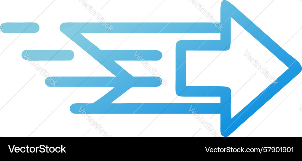 Fast data flow icon streamlined digital process vector image