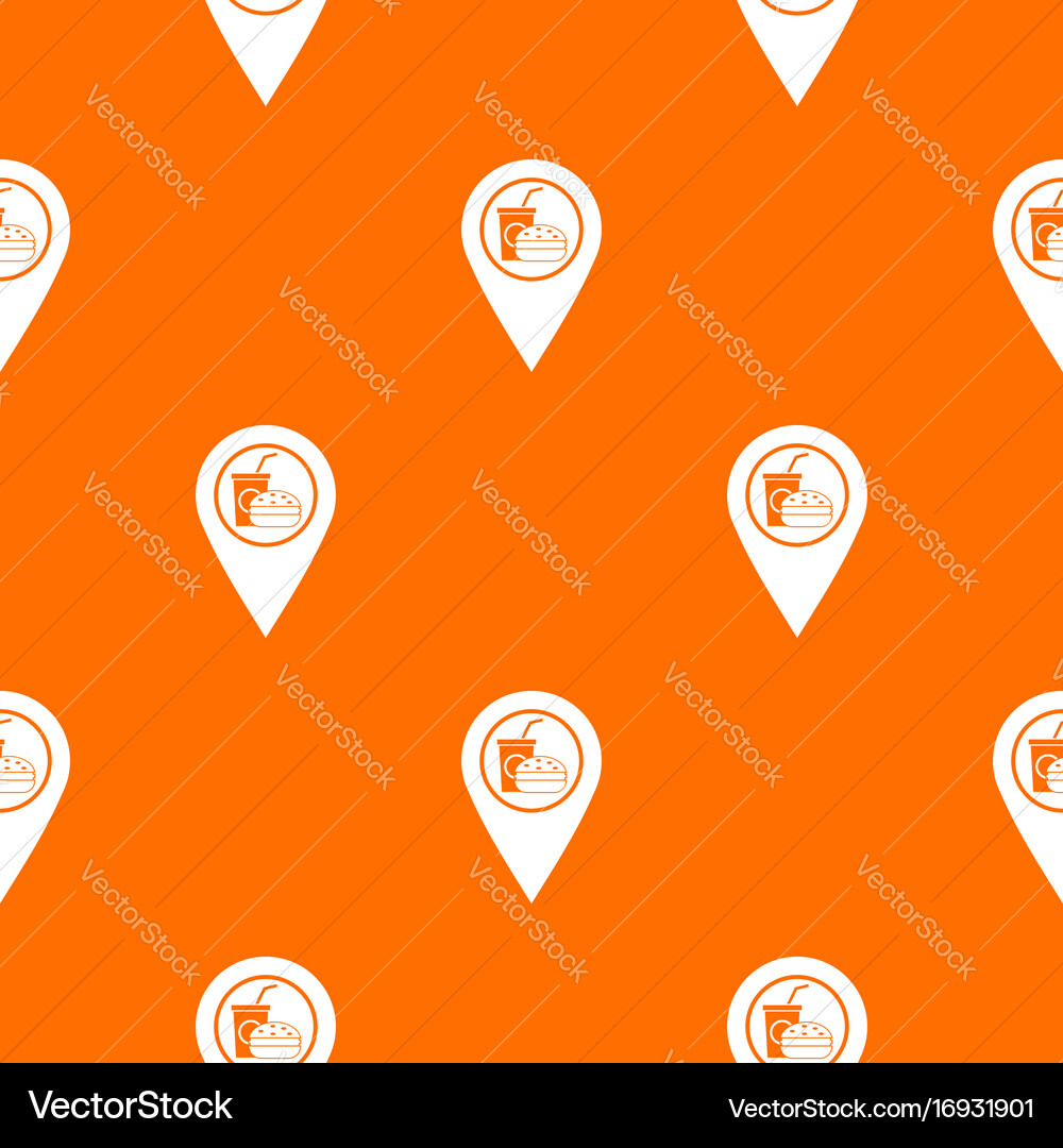 Fast food and restaurant map pointer pattern vector image