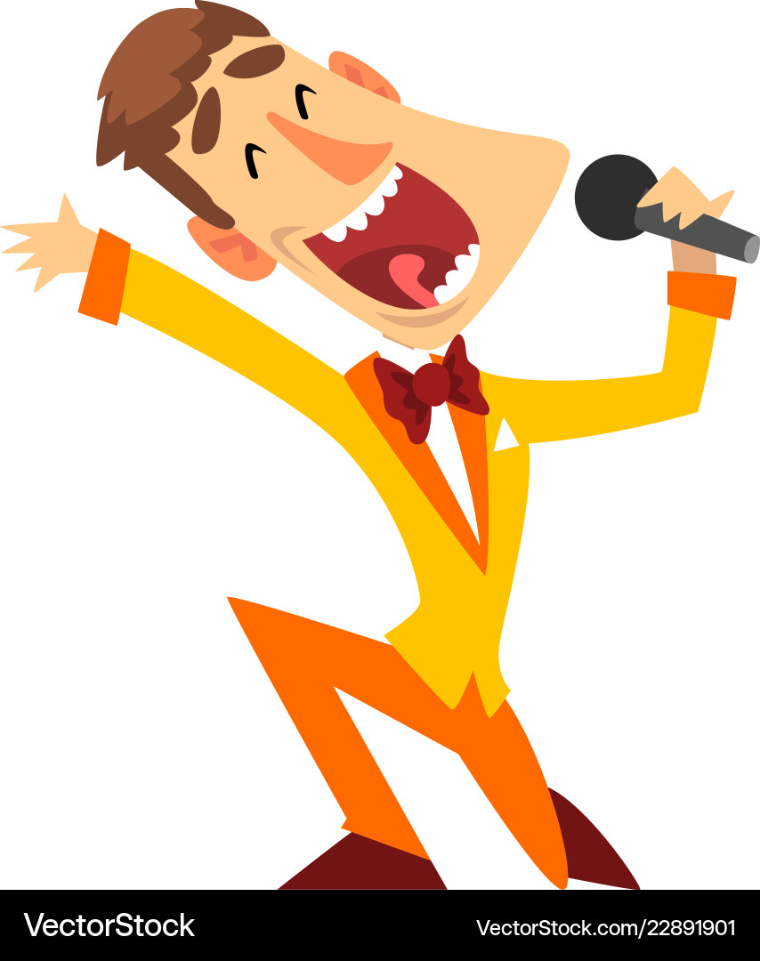Game Show Host with Microphone vector image