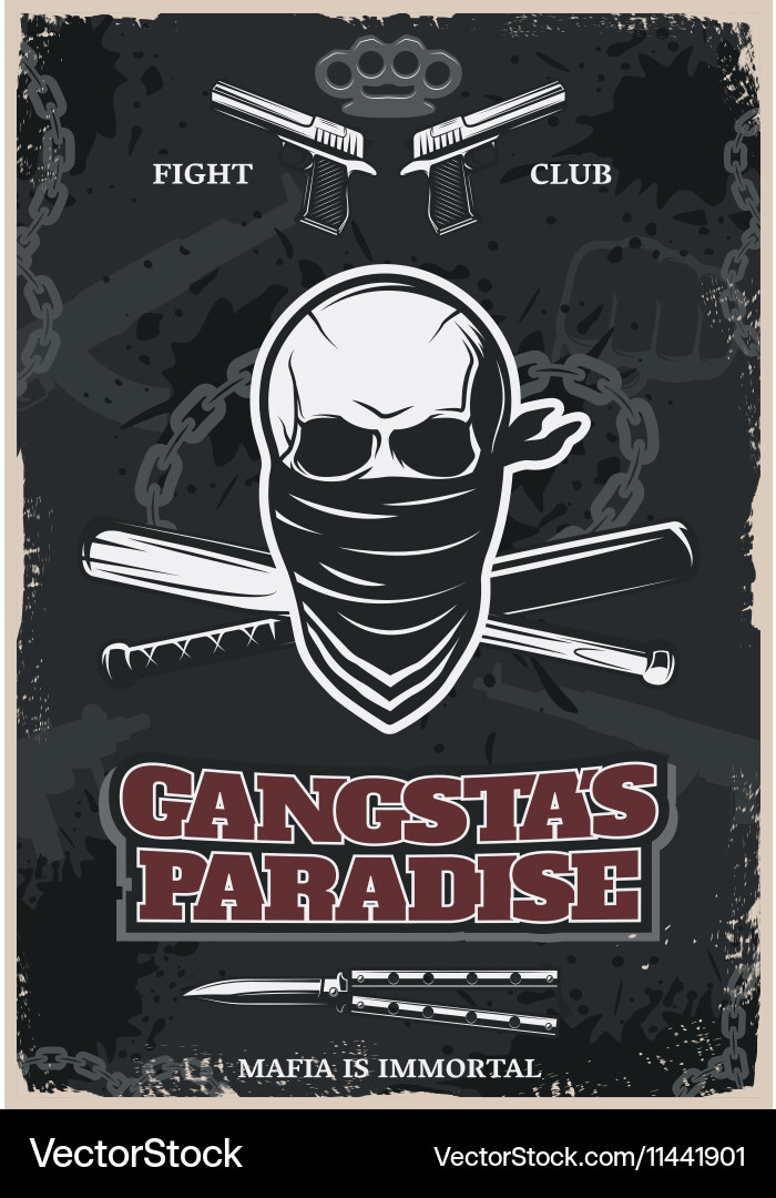 Gangstas Paradise Fight Club Vektorbild