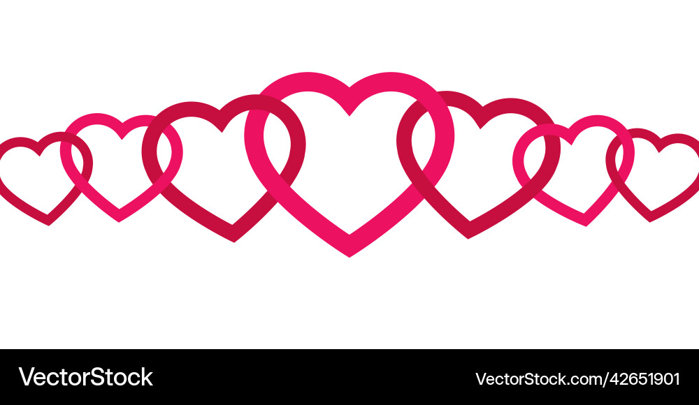 Hearts linked love symbol valentines day Hearts linked love symbol valentines day vector image