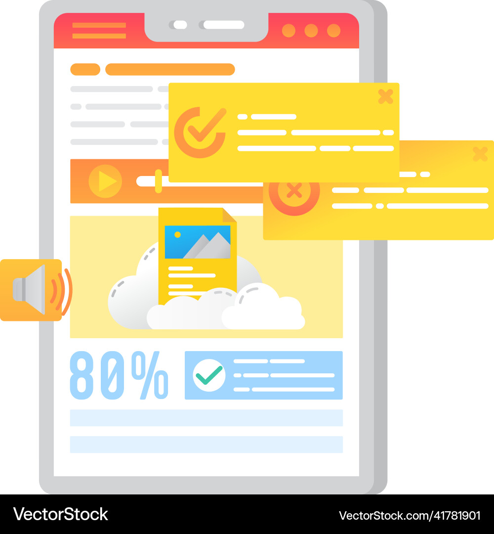 Mobile task manager app with shortcuts activation vector image