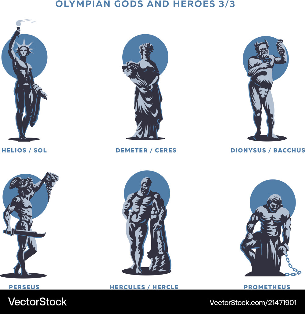 Olimpian gods and heroes vector image