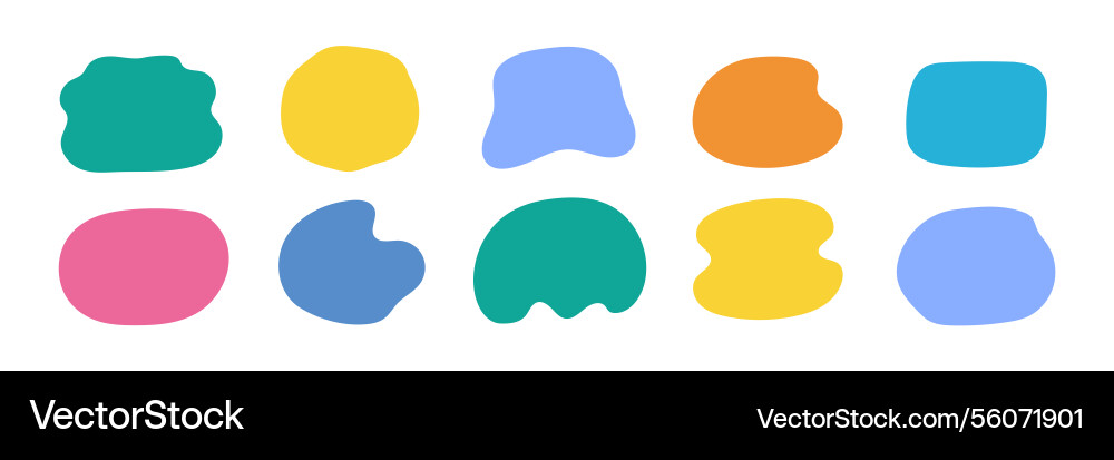 Organic shape liquid form set round blob Organic shape liquid form set round blob vector image
