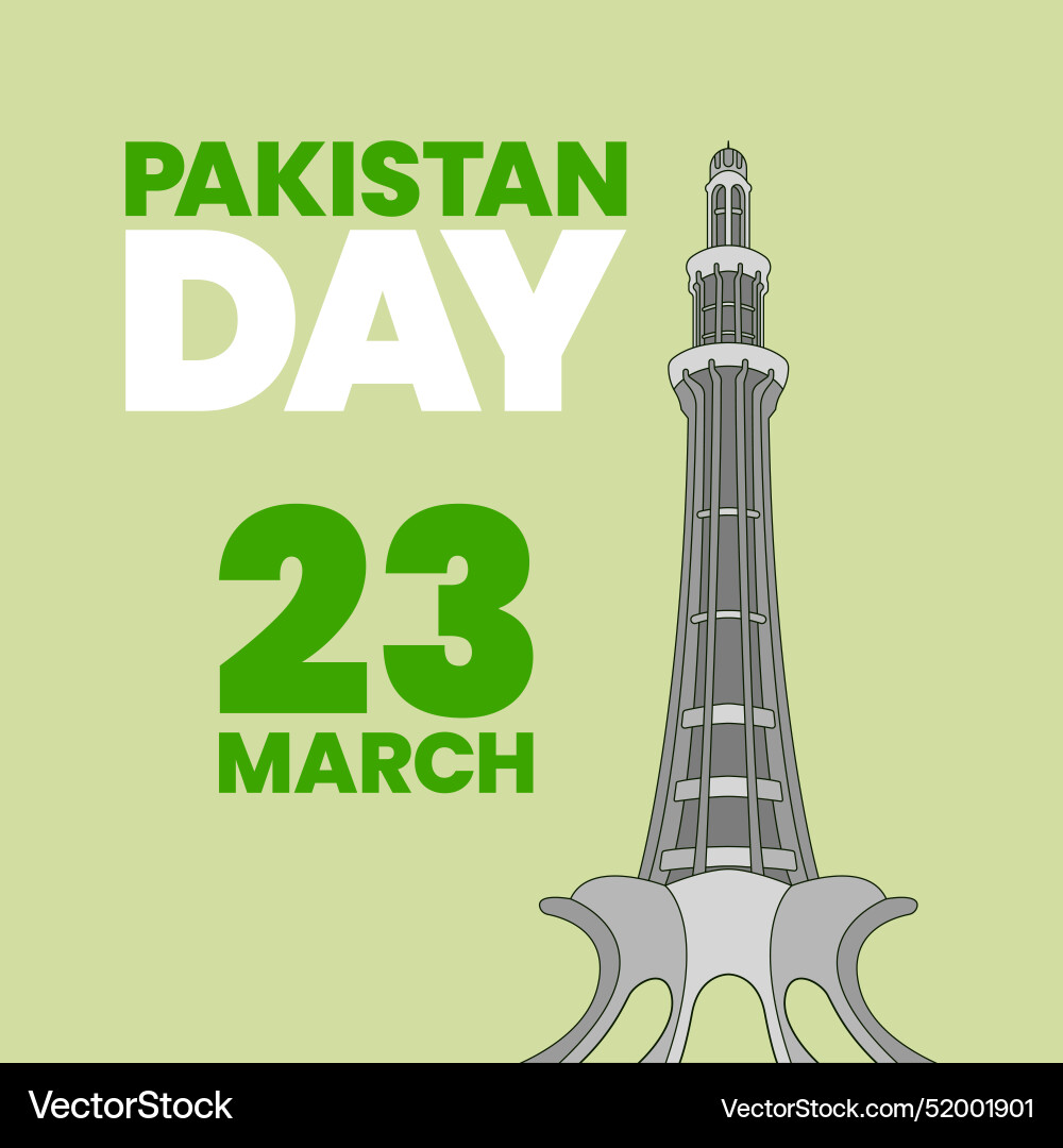 Pakistan Tag minar e 23 März Pakistan Tag minar e 23 März vektorbild