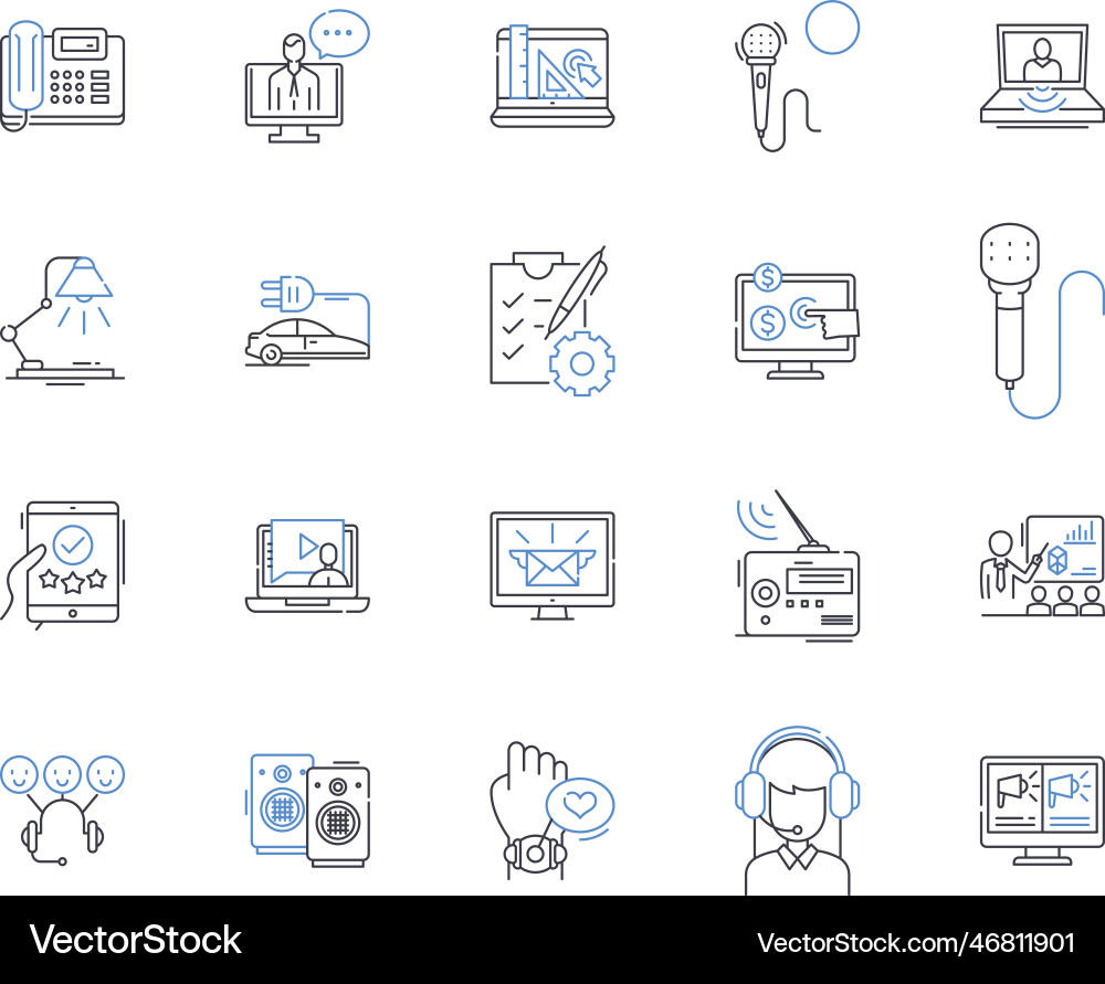 Programming line icons collection code syntax Programming line icons collection code syntax vector image