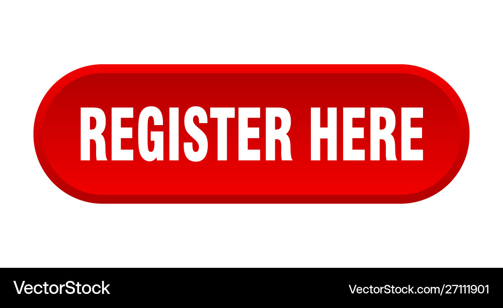 Register here button rounded red Vector Image
