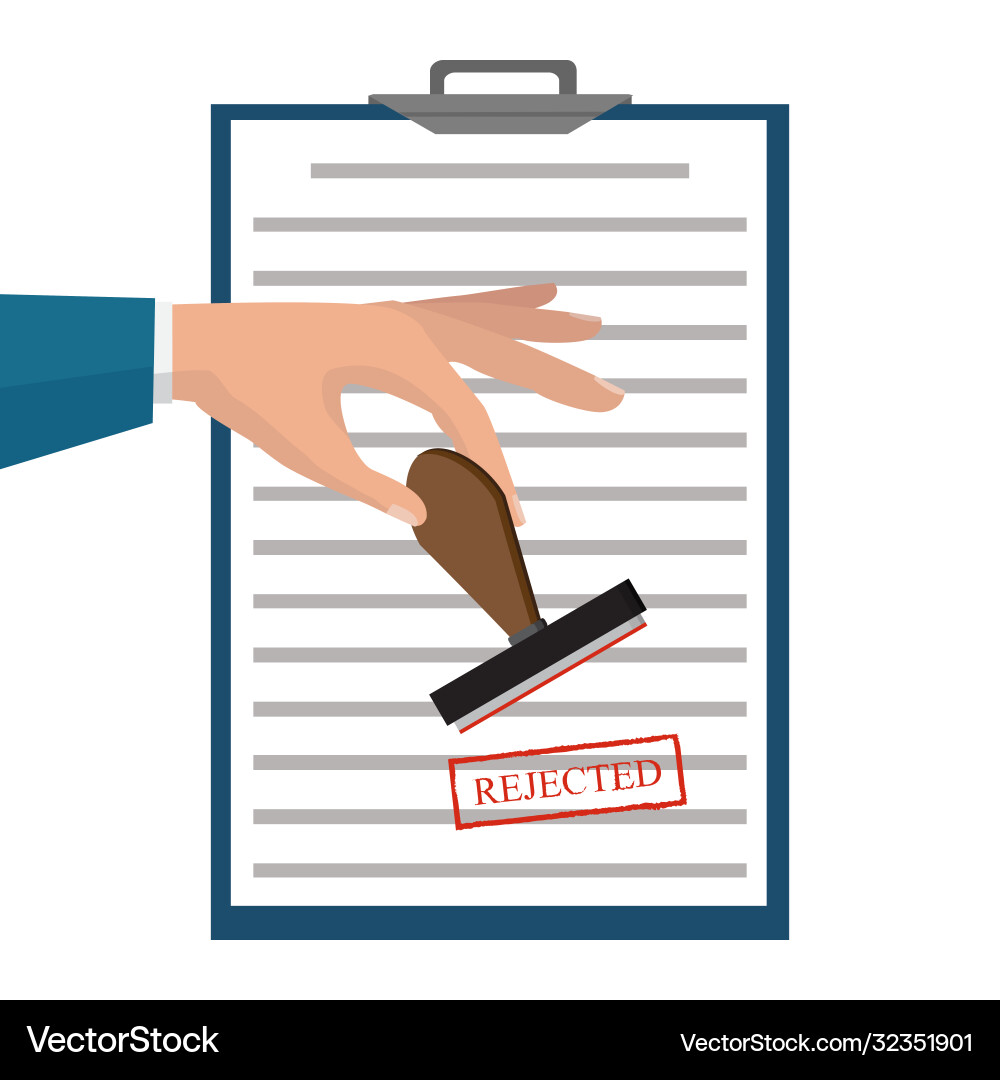 Rejected application concepts document Rejected application concepts document vector image