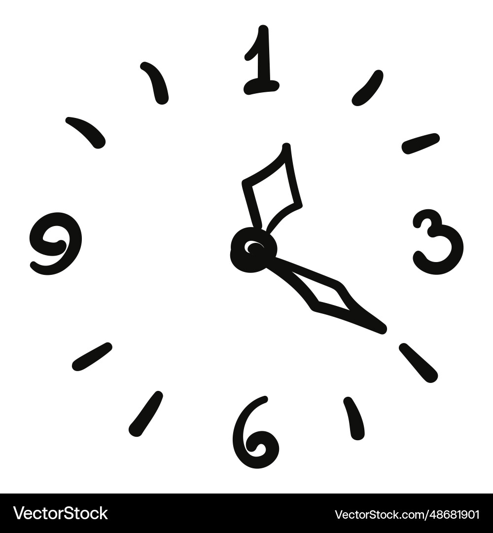 Round clock face with hands showing the time 1 Round clock face with hands showing the time 1 vector image