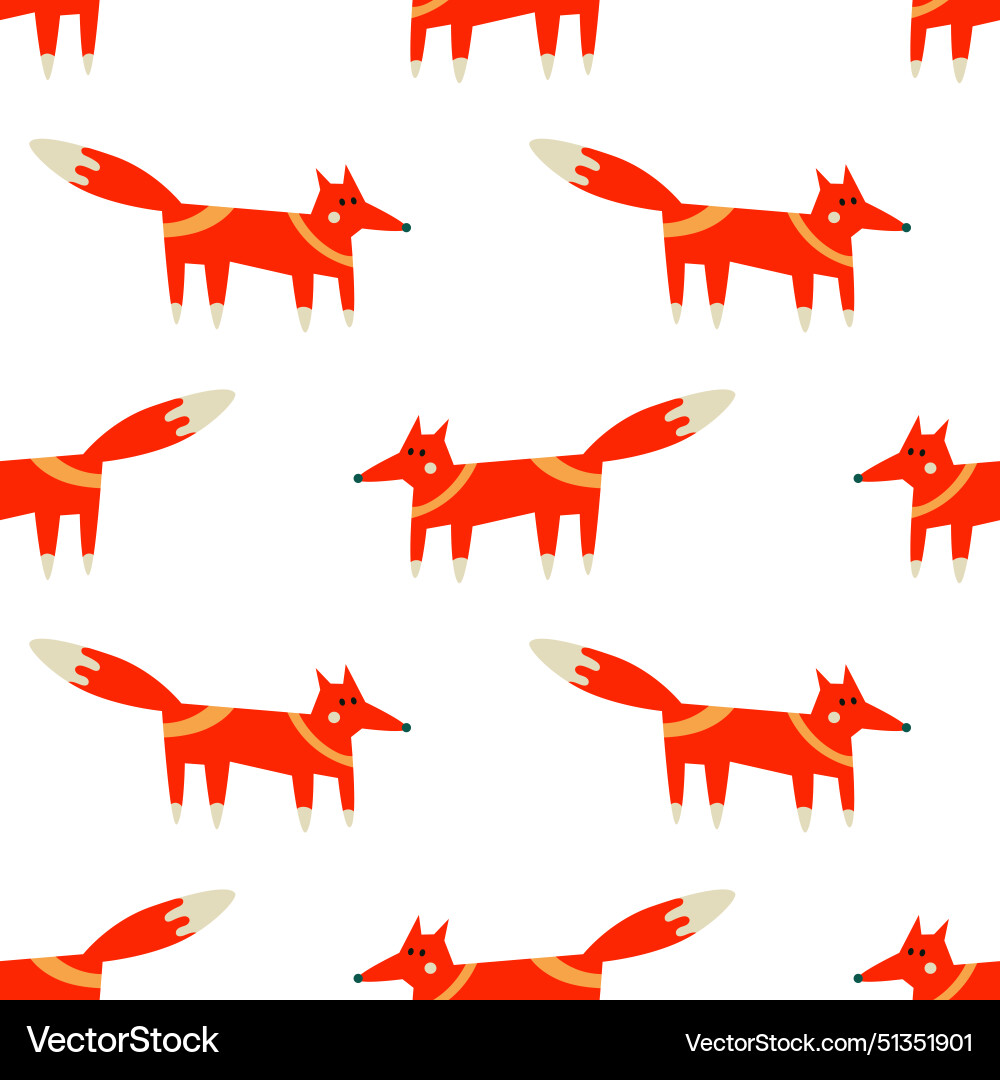 Seamless pattern with red foxes Seamless pattern with red foxes Vector Image
