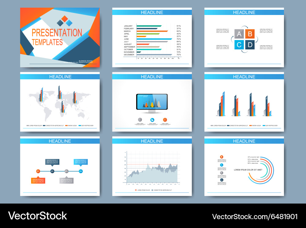Set of templates for multipurpose Vector Image