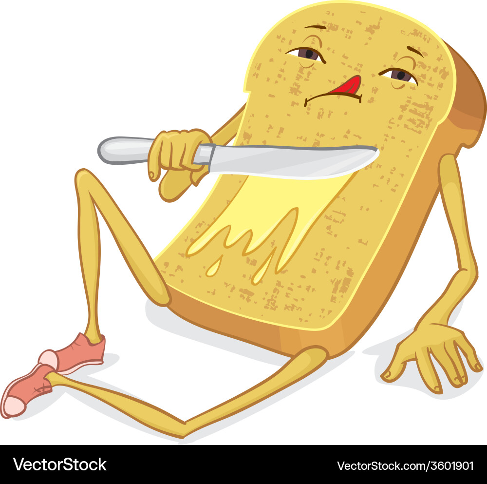 Smiling Toast Character Vector Image