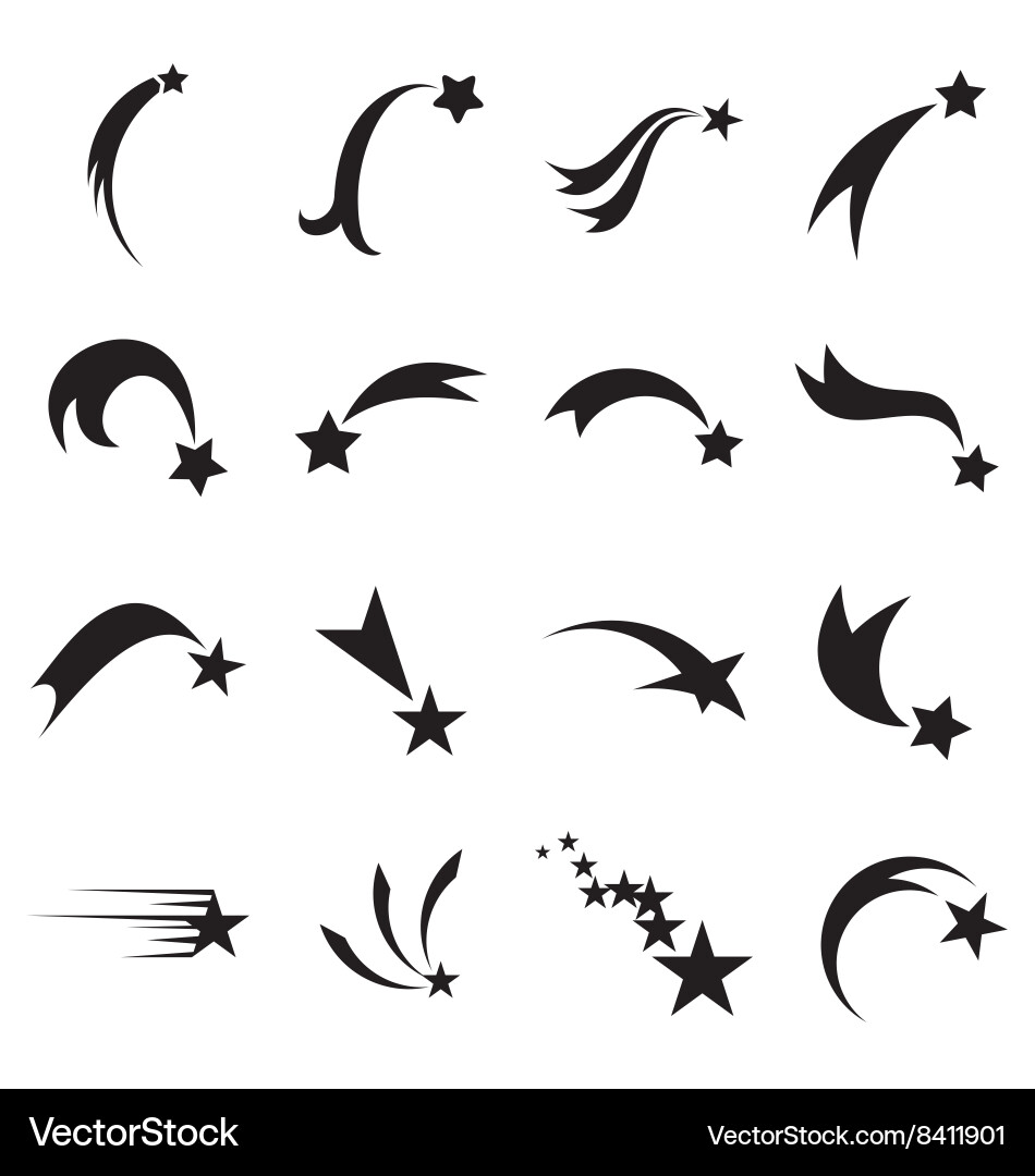 Star Icons - Shooting Star & Comet vector image
