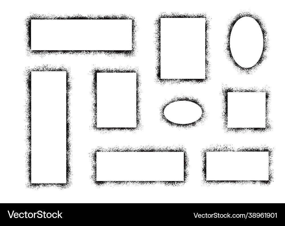 Stencil spray effect paint frame Royalty Free Vector Image