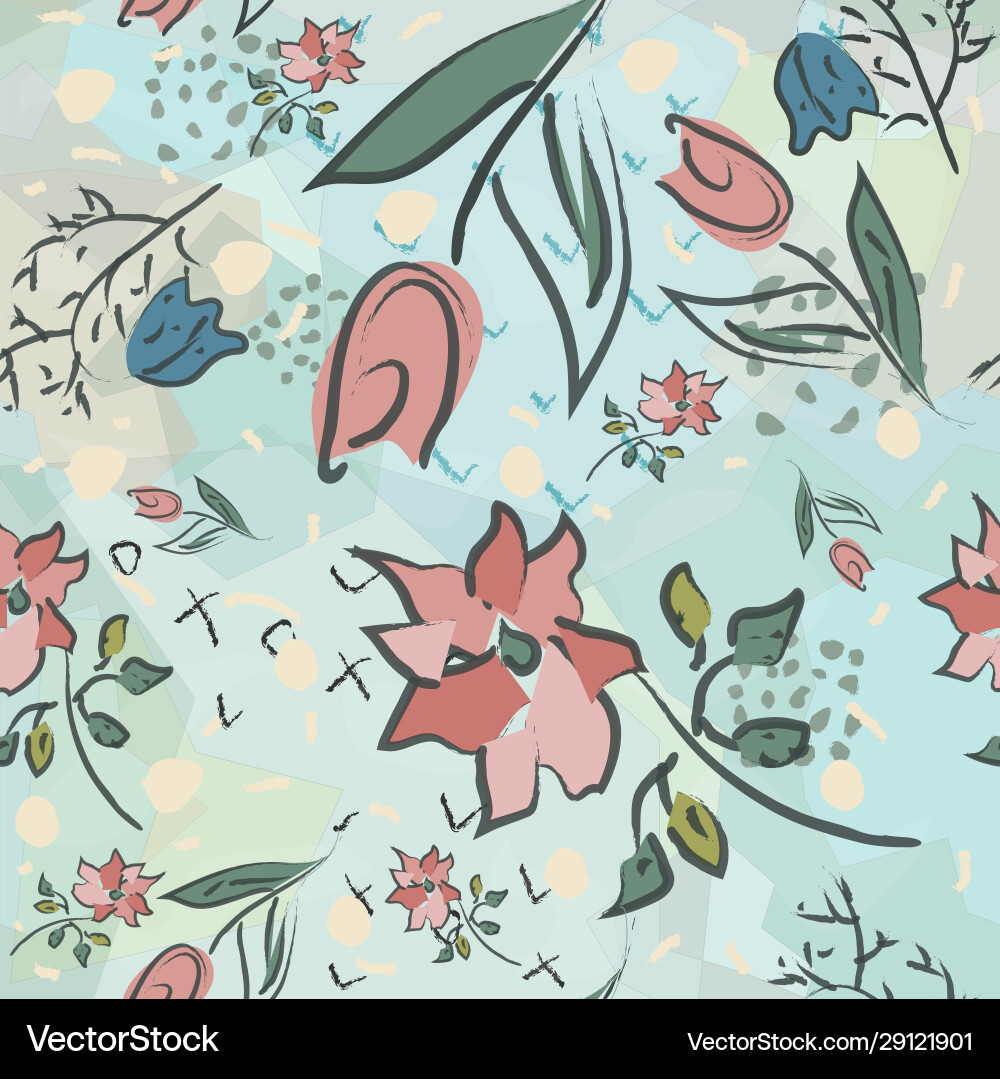 Trees with no leaves continuous pattern partly Vector Image