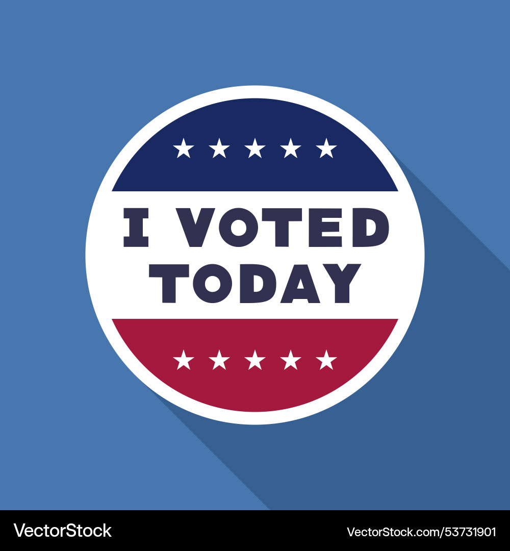 White circular design with i voted today text White circular design with i voted today text vector image