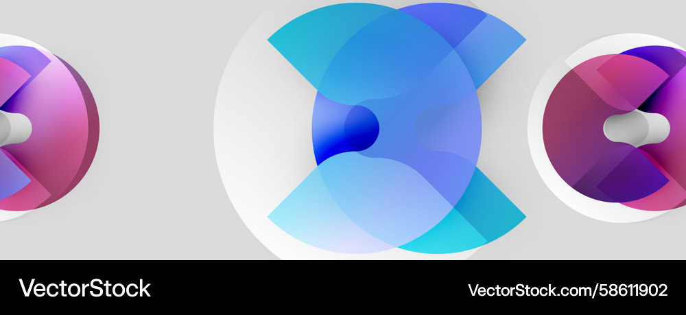 Abstract circular shapes overlap creating vibrant Vector Image