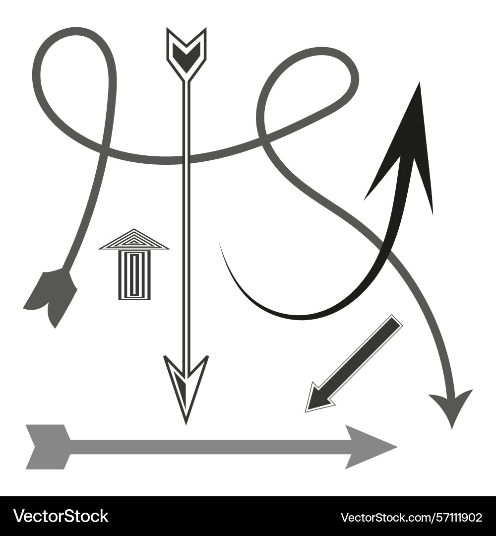 Arrow set collection directional pointer symbols Arrow set collection directional pointer symbols vector image