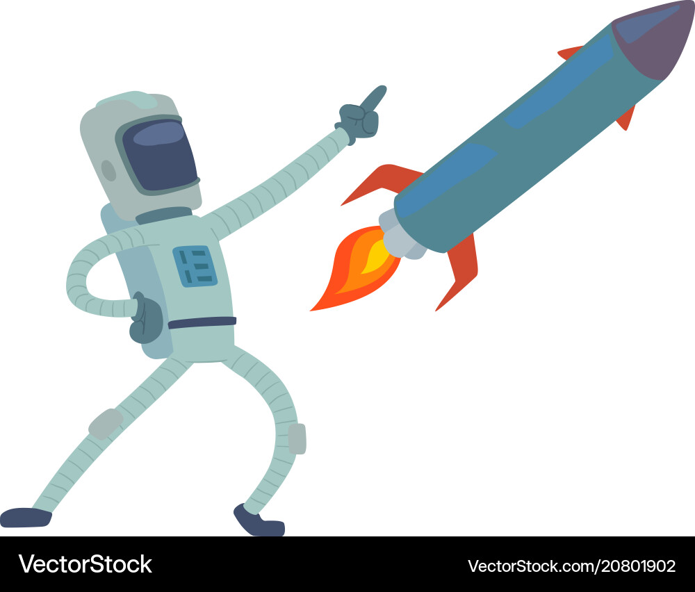 Astronaut in space character having fun Astronaut in space character having fun vector image