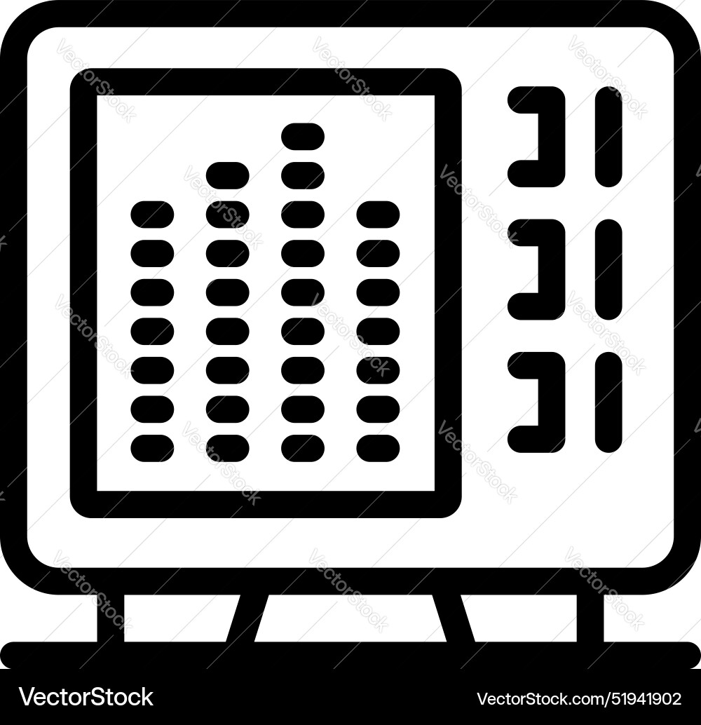 Audio spectrum analyzer displaying sound frequency vector image