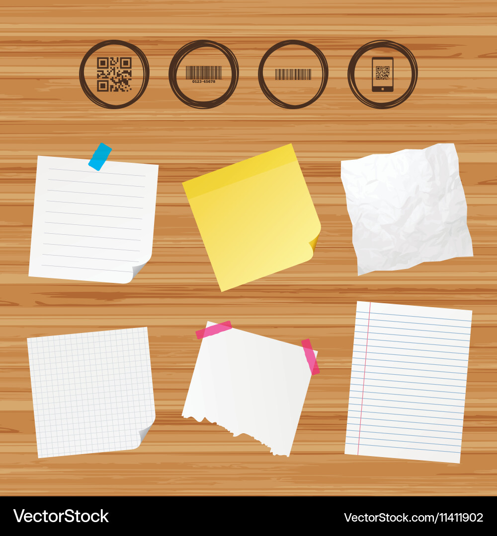 Bar and qr code icons scan barcode symbol vector image
